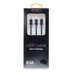 3 in 1 IOS Lighting / Type C / Micro V8V9 Strong Braided Woven Aluminum USB Cable 3FT (Black)